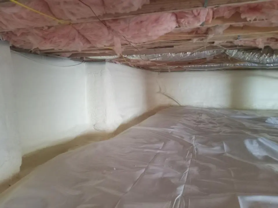 Crawl space encapsulation with closed-cell spray foam for Roof Maintenance in Stamford